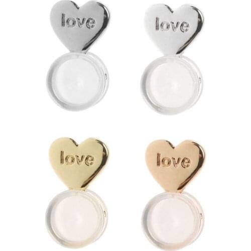 10Pcs Heart Love Magic Earring Lifters Earring Lifts Backs Adjustable Hypoallergenic Earring Nuts Ear Lobe Support