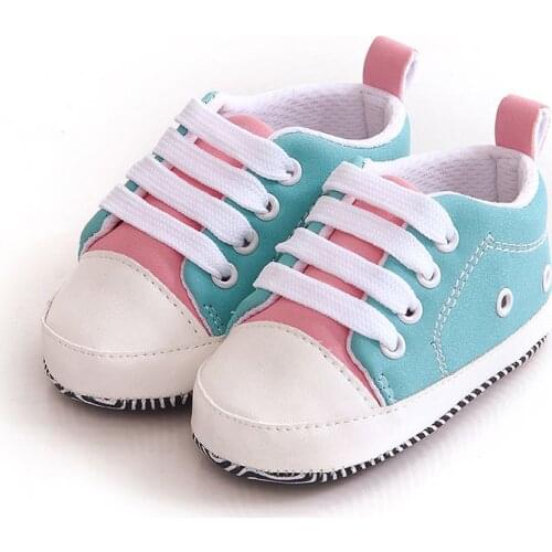 Lovely Baby Sneakers Newborn Baby Crib Shoes Girls Toddler Laces Soft Sole Shoes New