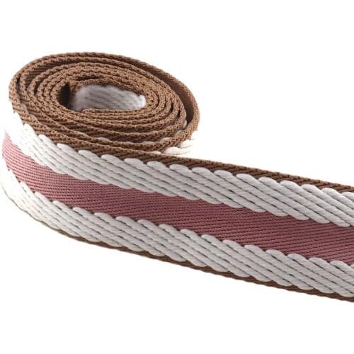 38MM Width White and Pink polyester cotton canvas Webbing Belt Strap Garments High Quality Ribbon for DIY Clothes Accessories