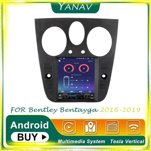 Android Stereo Receiver Car Radio Audio For Bentley Bentayga 2016-2019 GPS navigation Video Multimedia Player Vertical Screen