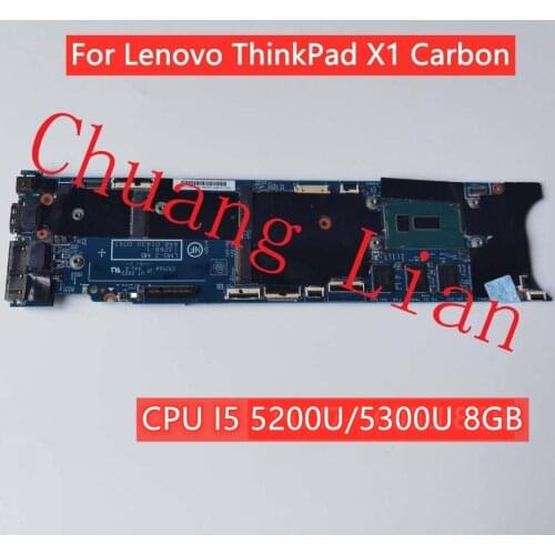 LMQ-2 MB 13268-1 For Lenovo ThinkPad X1 Carbon 3nd Gen Laptop motherboard with CPU I5-5200U/5300U 8GB 100% Fully Tested