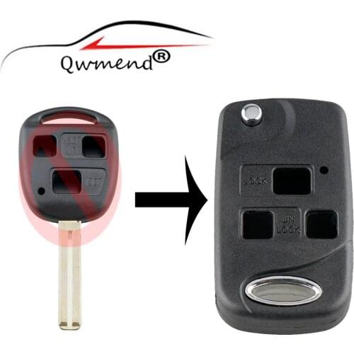 3Buttons Modified Remote Car Key Flip Uncut Blank Car Key Shell bag for Lexus Es Rx Lx Gs 3 Buttons Shell Case Fob