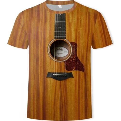 Musical Instruments Guitar 3D Printed Fashion Casual Mens And Womens T-shirts Street Loose Summer Hip Hop Streetwear Clothes