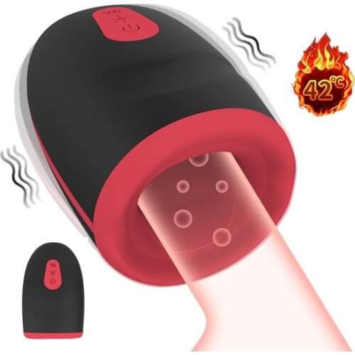 Intelligent Heating Male Masturbator Cup Blowjob Oral Real Vagina Pussy Glans Massage Vibrator Penis Training Aircraft Cup