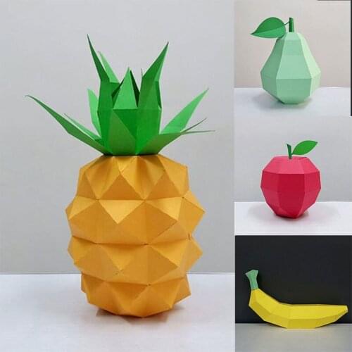 Handmade Origami Funny Little Fruit Set 3D Paper Model DIY Creative Craft Puzzles Educational Kids Toy Desk Decoration