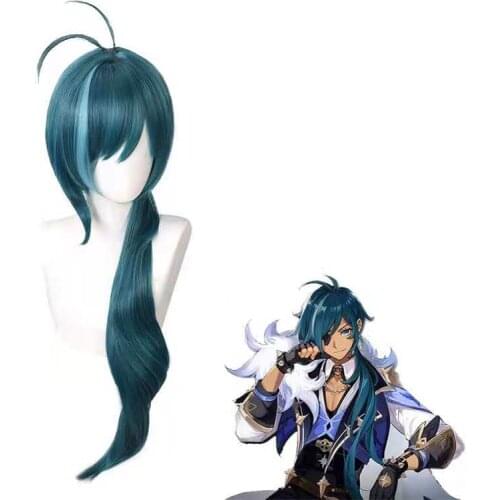 Genshin Impact Kaeya Cosplay Wig Long Wig Cosplay Costume Heat Resistant Synthetic Hair Peluca Anime Wigs