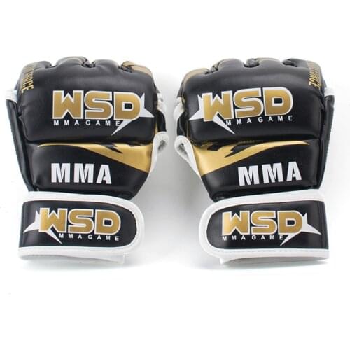 Half Finger MMA Gloves for Men PU Boxing Karate Muay Thai Free Fight Sanda Muay Thai Fighting Kick Boxing Training Equipment