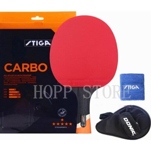 Ship in Original Box) STIGA 6 Star Table Tennis Racket with Rubber Stiga 6-Star Carbon Ping Pong Bat Gift Set