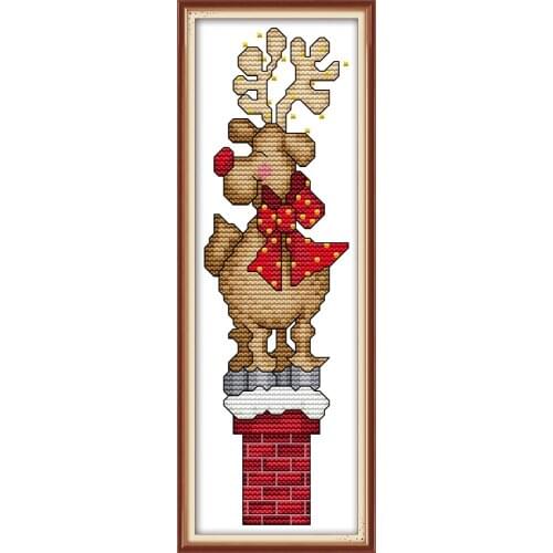 Christmas deer 3 cross stitch kit aida 14ct 11ct count print canvas stitches embroidery DIY handmade