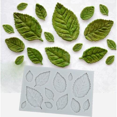 Rose Leaves Molds Fondant Cake Decorating Tools Silicone Molds Sugarcraft Chocolate Baking Tools for Cakes Gumpaste Form