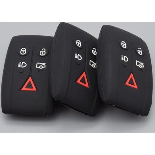 10 units key remote fob Shell Silicone Case Cover Fit For JAGUAR XF XFR XK XKR SMART Keyless Holder 5 Button Car Key