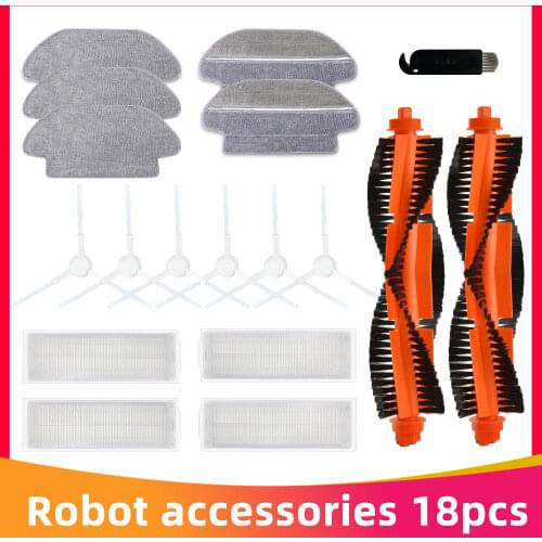 Replacement Packs for Mijia Viomi V2 V3 SE Robotic Vacuum Cleaner Spare Roller / Side Brush Mop Cloth and Hepa Filter