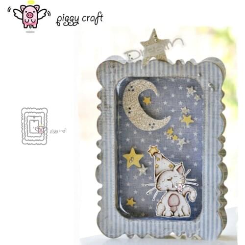 Piggy Craft metal cutting dies cut die mold Rectangular frame label Scrapbook paper craft knife mould blade punch stencils dies