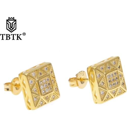 TBTK Geometric Straight Line Shape Stud Earring Simple Style Punk jewelry Unisex Beautiful Luxury Gold Earring With Screw Back