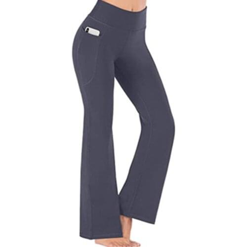 SCELLE Women Bootcut Yoga Pants with Pockets High Waisted Bootleg Workout Pants Flare Work Pants