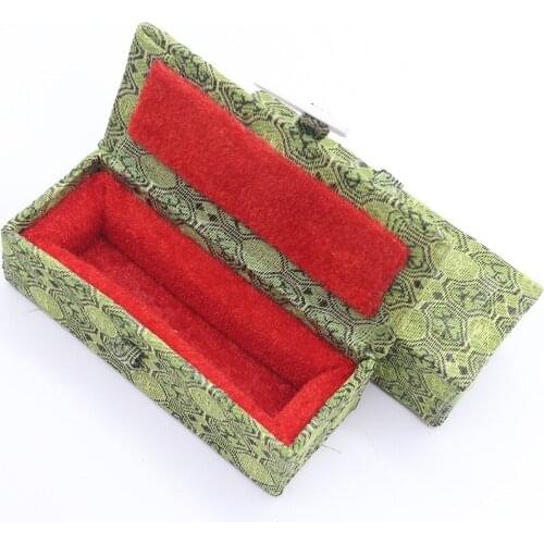 1PC 10*4*3CM Holiday Gift Seal Box Green Brocade Gift Stone Box Green Packaging Jewelry Box for School gifts Christmas Gifts