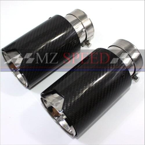 1PCS 66MM in - 95MM out M-Performance Exhaust Tailpipe Car Carbon Fiber Exhaust End Tips for BMW M3 M5 M6 1pcs