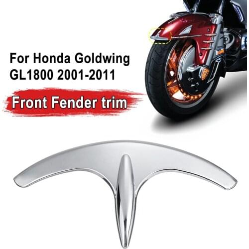 1Pcs ABS Chrome Sticker Motorcycle Fairing Front For Fender Tip Case For Honda Goldwing GL1800 2001-2011