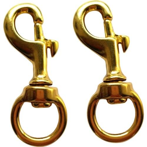 2 Pieces Solid Brass Single End Round Eye Ring Trigger Swivel Snap Clasp Hook Clip Choose Sizes