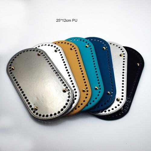 25x12cm Bag Bottom Oval Leather Bottoms with Holes Bag Accessories DIY Part PU Glossy for Handbag Crossbody Messenger Bags