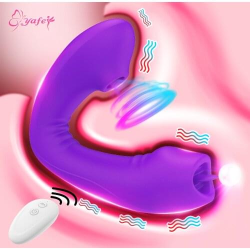 3IN1 Wireless Sucking Vibrator 10 Speeds Vibrating Licking Sucker Vagina G Spot Clitoris Stimulator Anal Dildo Sex Toy for Women