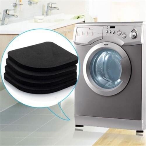 Black Washing Machine Pads Anti Noise Vibration Non Slip Walking Dryers 4Pcs Good protection for electrical appliances