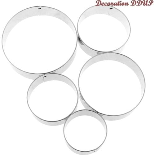5pcs/set Stainless Steel Cookie Pastry Wrapper Dough Cutting Tool Cutter Maker Tool Round Dumplings Wrappers Molds Set