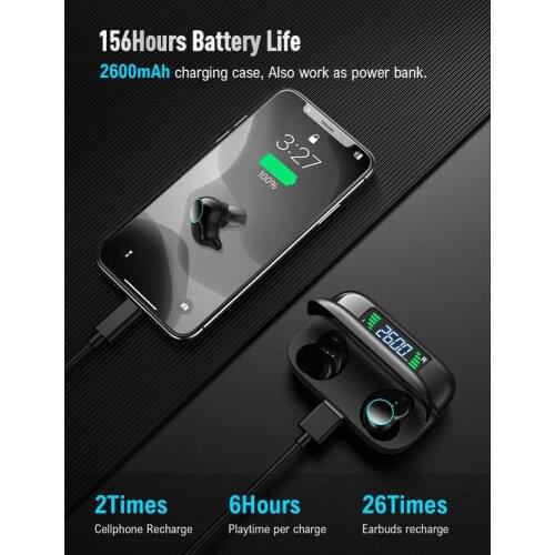 50sets T3 TWS Type c Wireless Headphones Bluetooth Earphone TWS 8D Stereo Bass Headset Earbuds Sport HiFi Waterproof