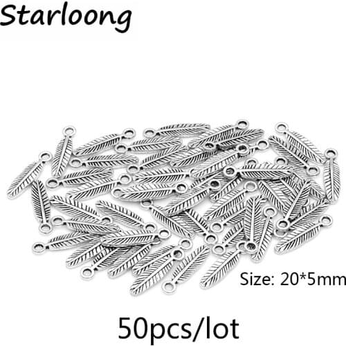 50pcs/lot vintage antique silver plated zinc alloy leaves little charm pendants DIY jewelry making for bracelet necklace