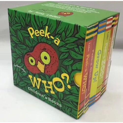6 Books Peek a who English Enlightenment Books Hide and seek game hole cardboard book Helping Child to read