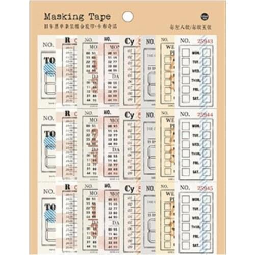 8pcs/Bag Stationery Seal Book Paper Stickers Masking Tap DIY Scrapbooking Diary Handmade Decoration Craft Household Supplies