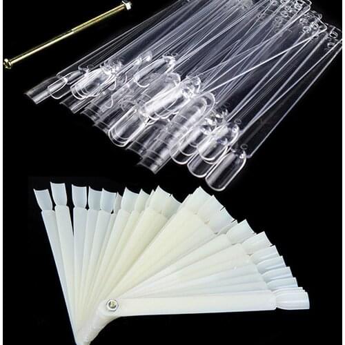 80% Hot Sale 50Pcs Women False Nail Art Board Tip Stick Polish Foldable Display Practice Fan