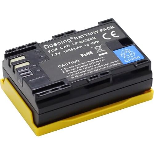 Doscing LP-E6 LP E6 LPE6N Camera Battery AKKU for Canon DSLR EOS 5D Mark II Mark III 60D 60Da 7D 70D 6D Camera accessory
