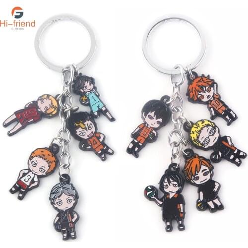 Volleyball boy Key Chain Ring Anime Haikyuu!! Cute Cartoon Metal Key Ring for Sportsman Men Gift Bag Car Pendant Accessories