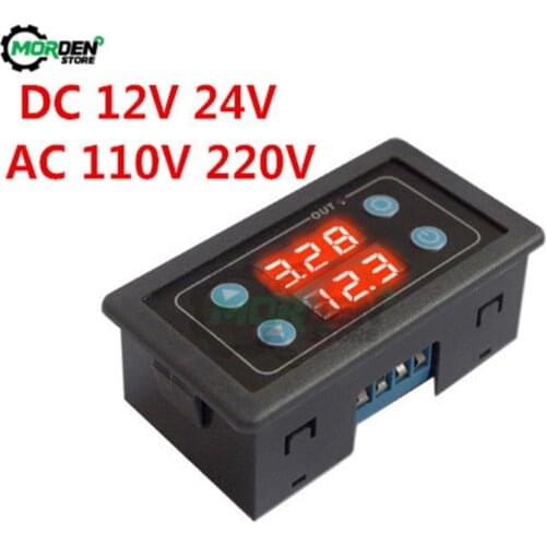 DC 12V 24V AC 110V 220V LED Digital Timer Delay Relay Countdown Programmable Cycle Control Module Time Delay Relay AC 85-265V
