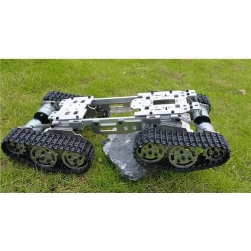 DOIT Intelligence RC Tank Car Truck Robot Chassis 393mm*206mm*84mm CNC Alloy body+4 Plastic tracks + 4 Motors DIY RC Toy