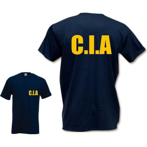 Double Side Cia T Shirt Funny T Shirt Criminal Retro Fbi Feds Usa Fancy Dress Drugs Cool 2019 New Men Summer Print T Shirt
