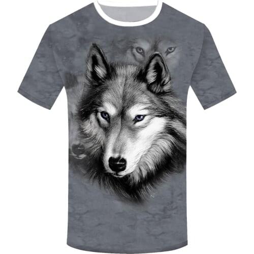 T-Shirt 2021 New Unisex Funny 3D Animal Worf Print T Shirt For Women Men Casual Summer Tee Top Short Sleeve Camisas Mujer