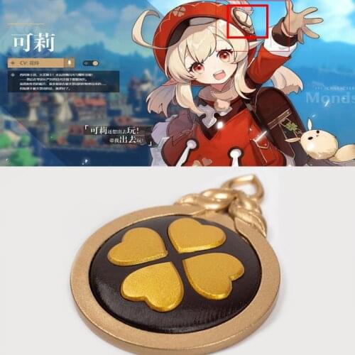Genshin Impact Klee Cosplay Hat Accessory Badge Pin Brooch Halloween Cosplay Costume Clothing Props