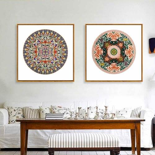 HAOCHU Painting Wall Art Ancient Chinese Style Classical Print Poster Simple Wall Pictures Canvas For Living Room Home Decor