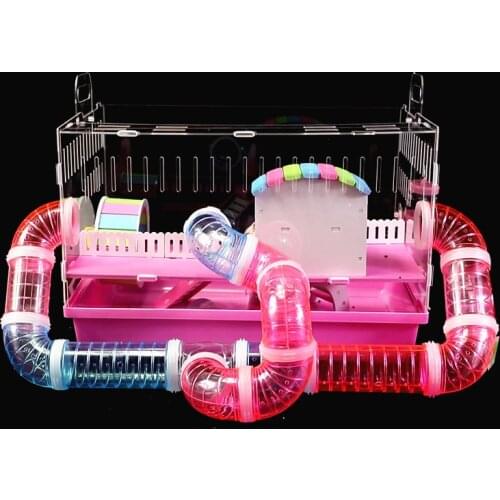 Hamster Cage Supplies Pipeline Tunnel Acrylic Guinea Pig Cage Transparent External Accessories Package Maze Toy