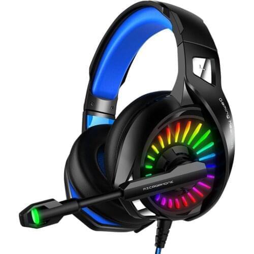 Gaming Headphones Computer Headset With Dynamic Color Marquee Head-mounted Comfortable Earphone For Laptop Tablet Mobile Phone