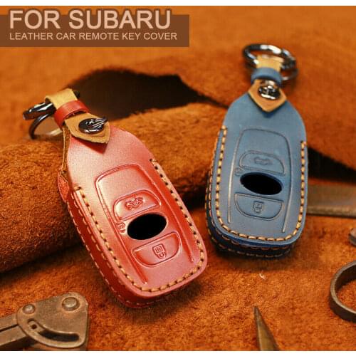Leather Car Key Protective Case Cover For Subaru BRZ WRX Legacy Outback XV