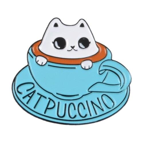 Cute Pin Cartoon Animal Kitten cat Enamel pin Button Badge Lapel Brooches denim backpack for Women Hat Bag Fashion Jewelry