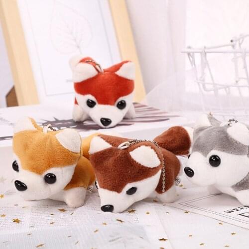 New 10cm plush puppy Husky dog soft Toys cute car Pendant good quality Bag decoration birthday christmas gift for kids