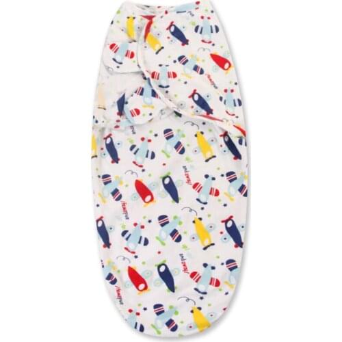 Infant Newborn Baby Swaddle Blanket Adjustable Cartoon Pattern Sleeping Wrap Bag Cotton Sleep Blanket