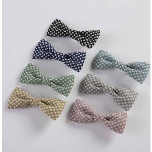 Pet tiara hairpin hair accessories Cotton and linen fabric bow big bows hair clip 7.5x5.5cm x4