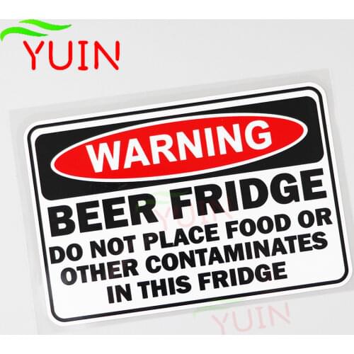 Warning Beer Fridge Contaminates Food Car Sticker Funny Applique Fashion PVC Decoration High Quality Waterproof Decal 15*10cm
