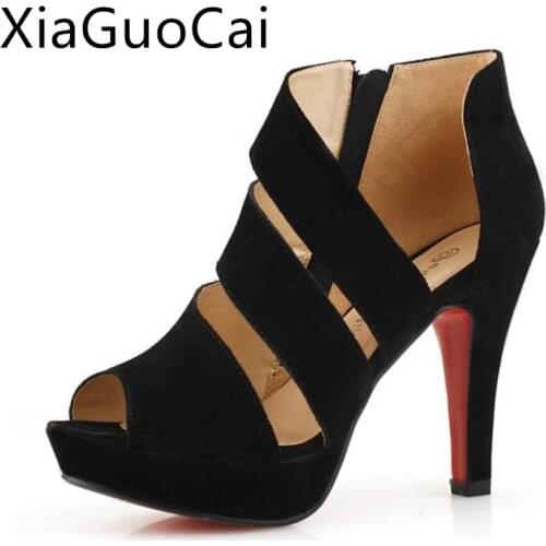 Professional Sexy Womens High Heels Sandals Peep Womens Platform Sandals Roman Style Ladies Sandals Shoes