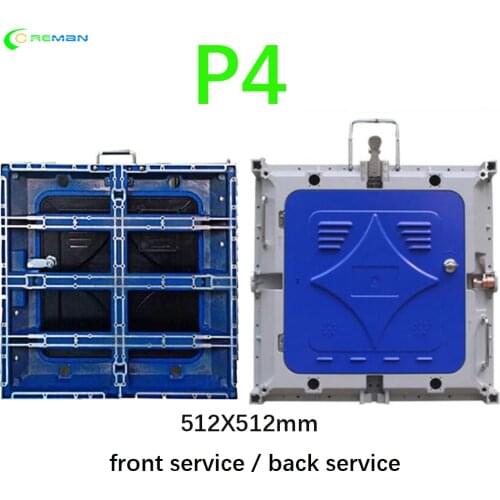 Cheapest price P4 indoor led display empty cabinet 512X512mm full color video led wall P5 P6 P10 SMD panel